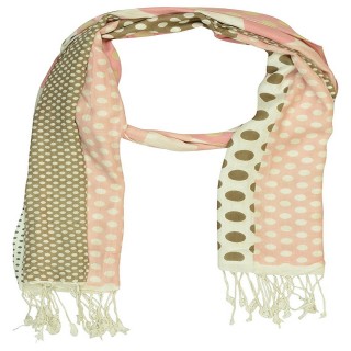 Rayon printed Polka stole- Pink